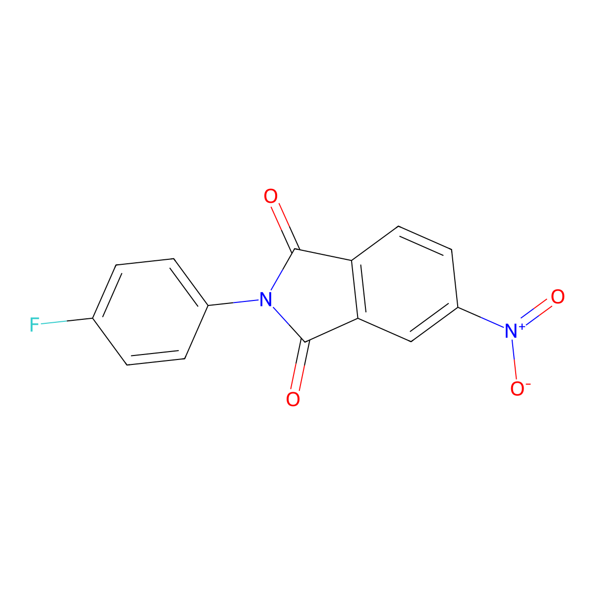 2-(4-fluorophenyl)-5-nitro-2,3-dihydro-1H-isoindole-1,3-dione molecular structure, CAS 499189-03-6