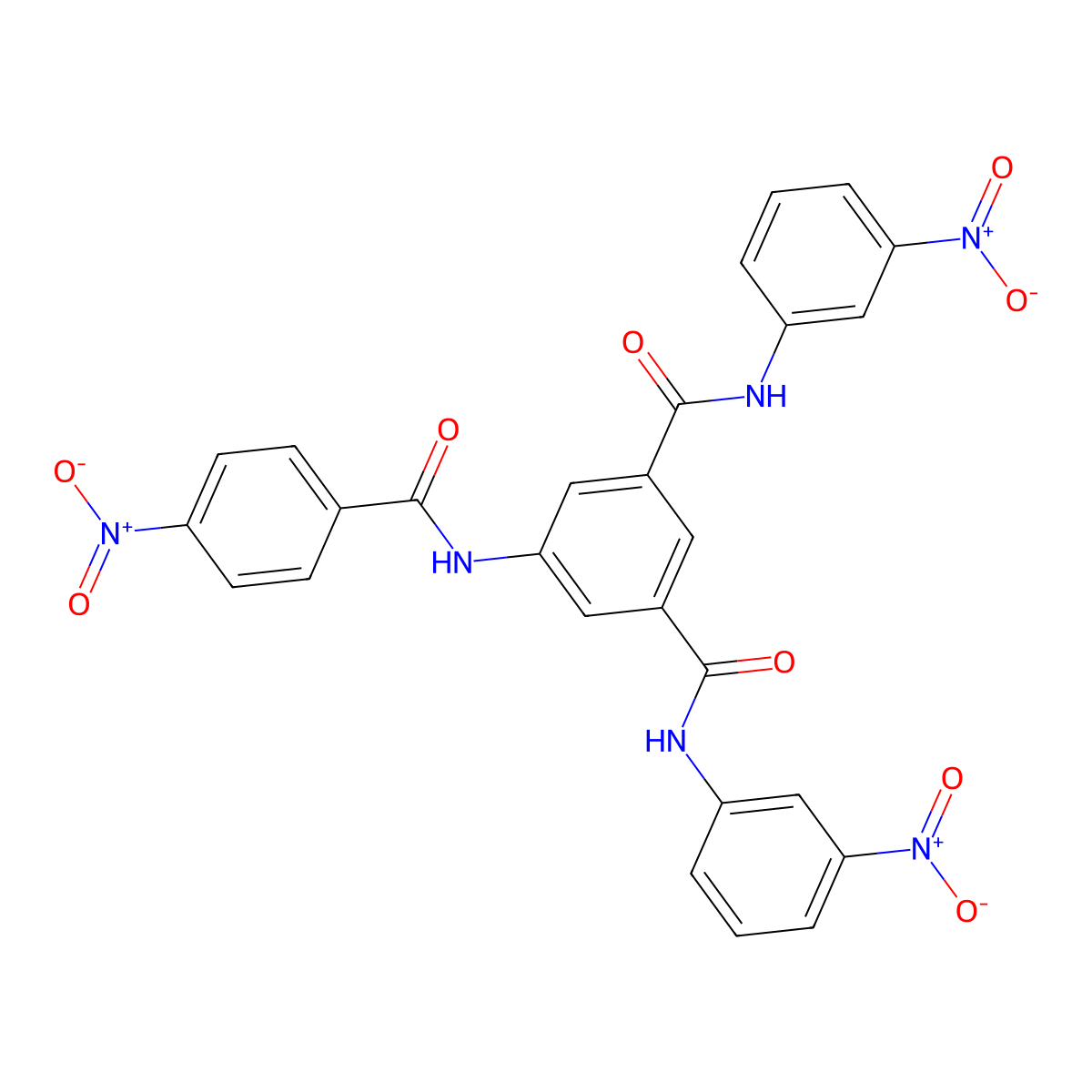 5-[(4-nitrobenzoyl)amino]-1-N,3-N-bis(3-nitrophenyl)benzene-1,3-dicarboxamide molecular structure, CAS 499189-91-2