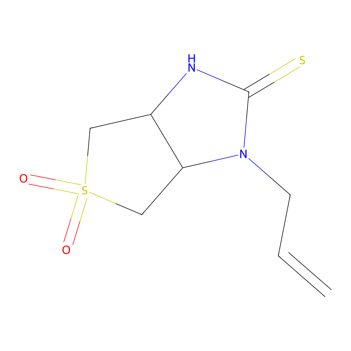 1-allyl-2-mercapto-3a,4,6,6a-tetrahydro-1H-thieno[3,4-d]imidazole 5,5-dioxide molecular structure, CAS 499190-27-1