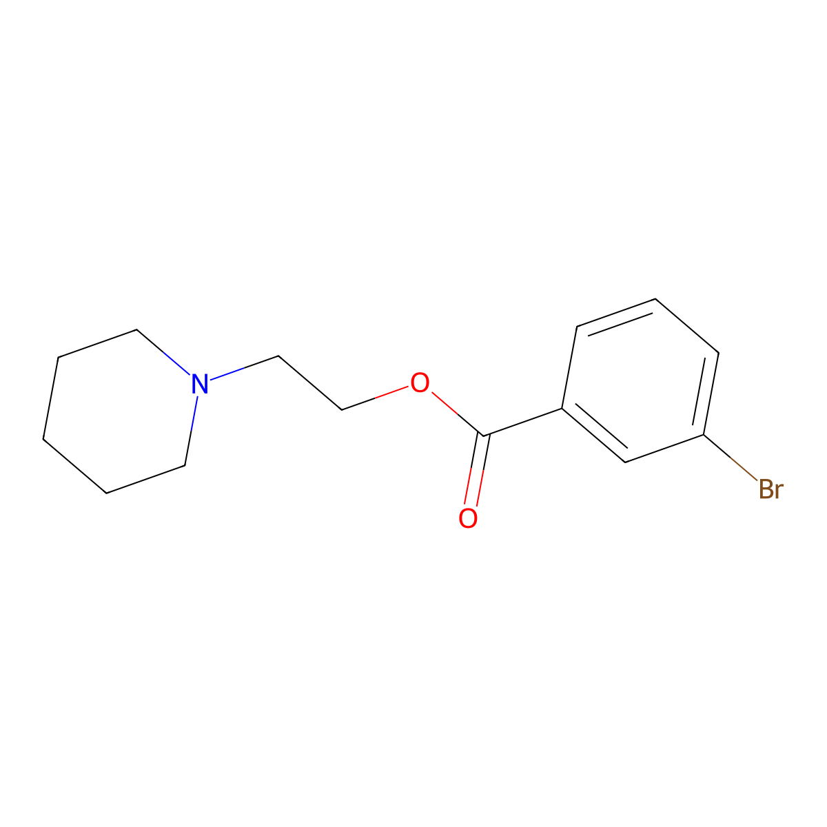 2-Piperidin-1-ylethyl 3-bromobenzoate molecular structure, CAS 499190-64-6