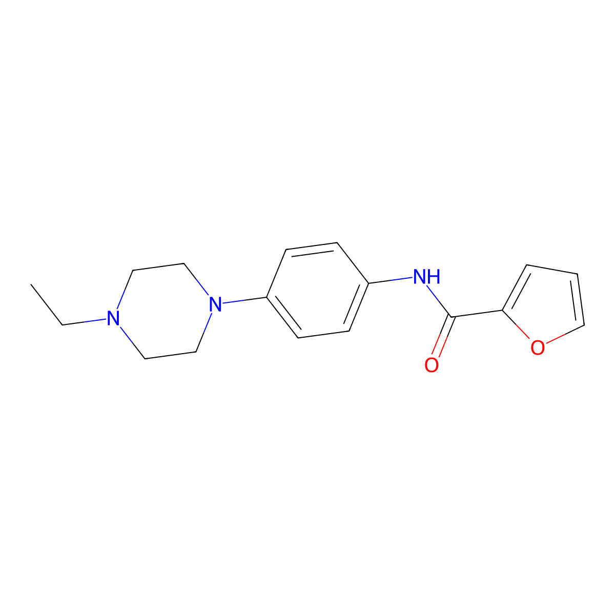 N-[4-(4-ethylpiperazin-1-yl)phenyl]furan-2-carboxamide molecular structure, CAS 499190-74-8
