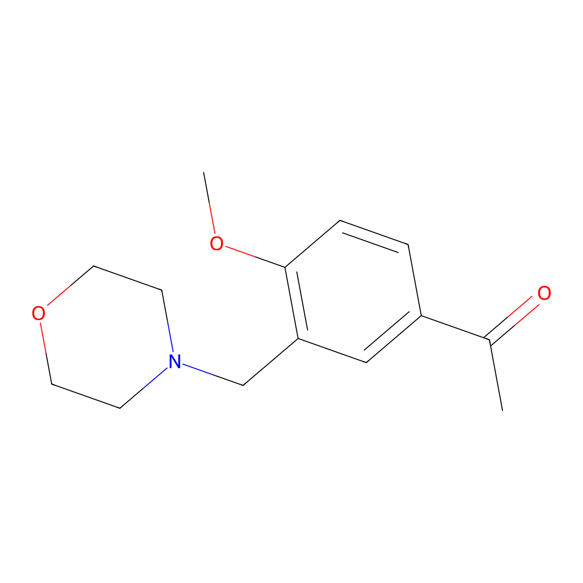 1-[4-Methoxy-3-(morpholin-4-ylmethyl)phenyl]ethanone molecular structure, CAS 499190-78-2