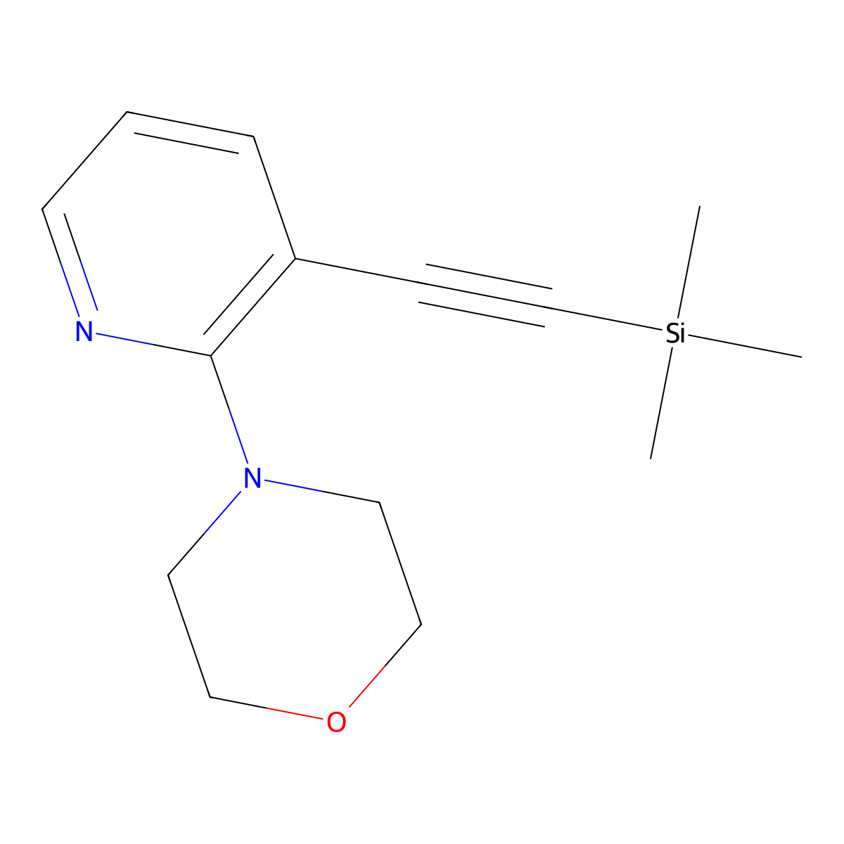 4-(3-Trimethylsilanylethynyl-pyridin-2-yl)-morpholine molecular structure, CAS 499193-56-5