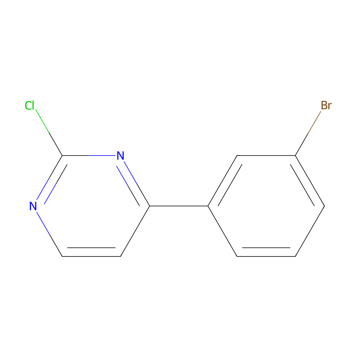 4-(3-Bromophenyl)-2-chloropyrimidine molecular structure, CAS 499195-47-0