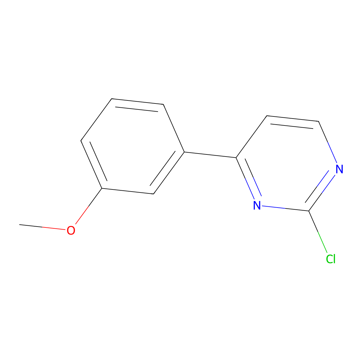 2-Chloro-4-(3-methoxyphenyl)pyrimidine molecular structure, CAS 499195-50-5