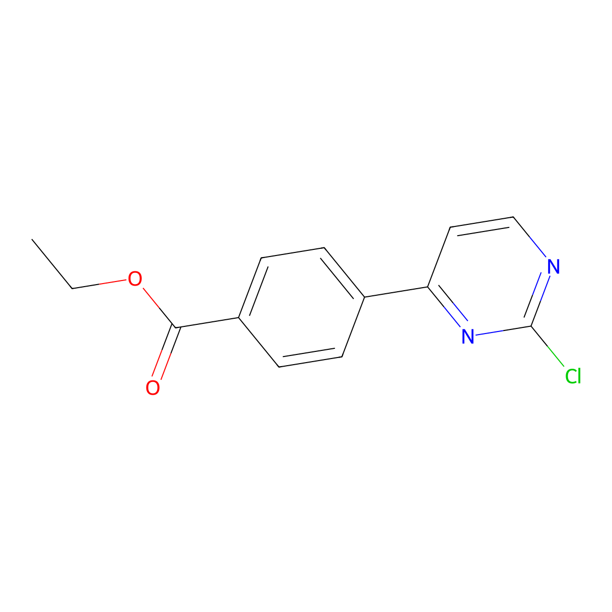 Ethyl 4-(2-chloro-4-pyrimidinyl)benzoate molecular structure, CAS 499195-60-7