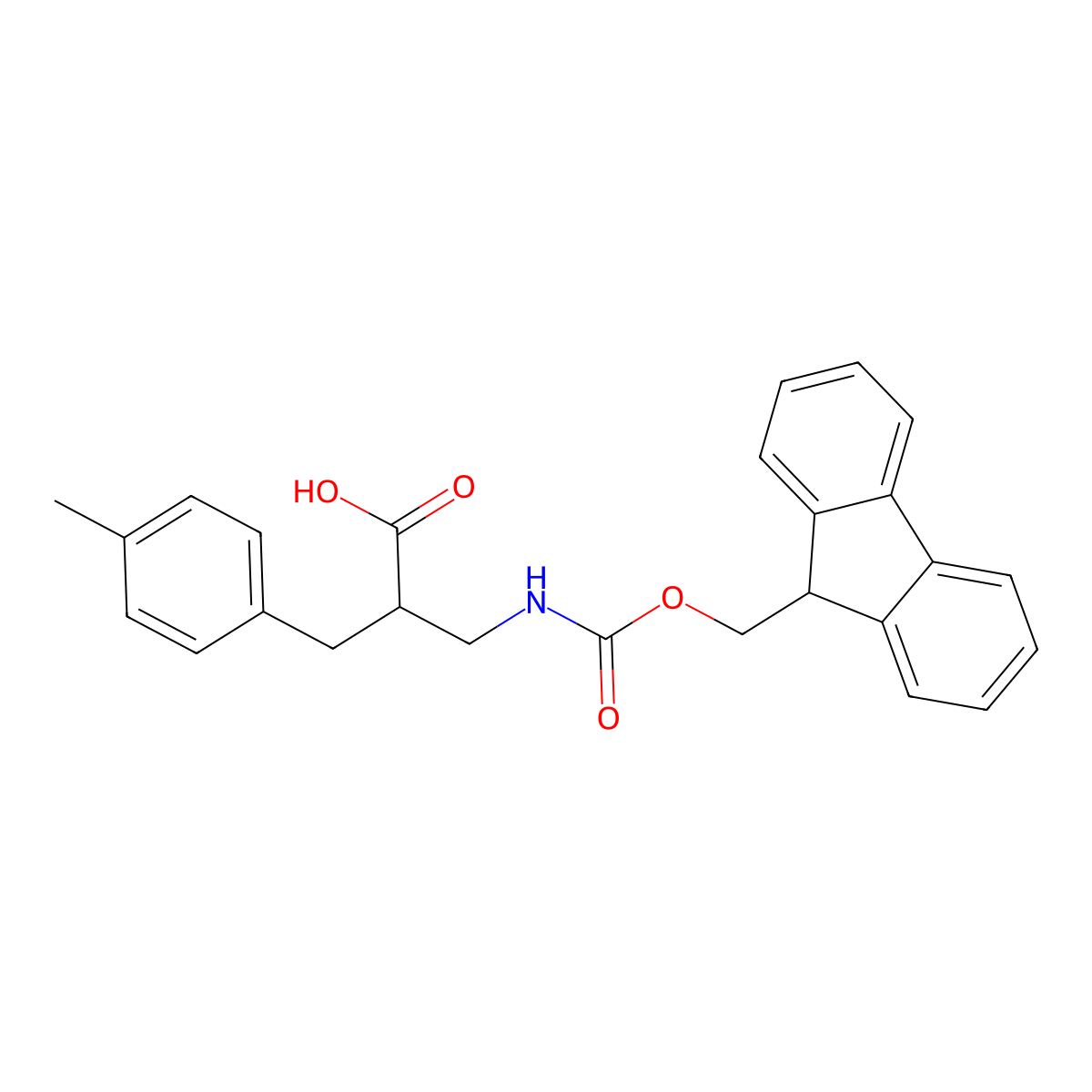 2-[(9H-Fluoren-9-ylmethoxycarbonylamino)methyl]-3-(4-methylphenyl)propanoic acid molecular structure, CAS 499196-99-5