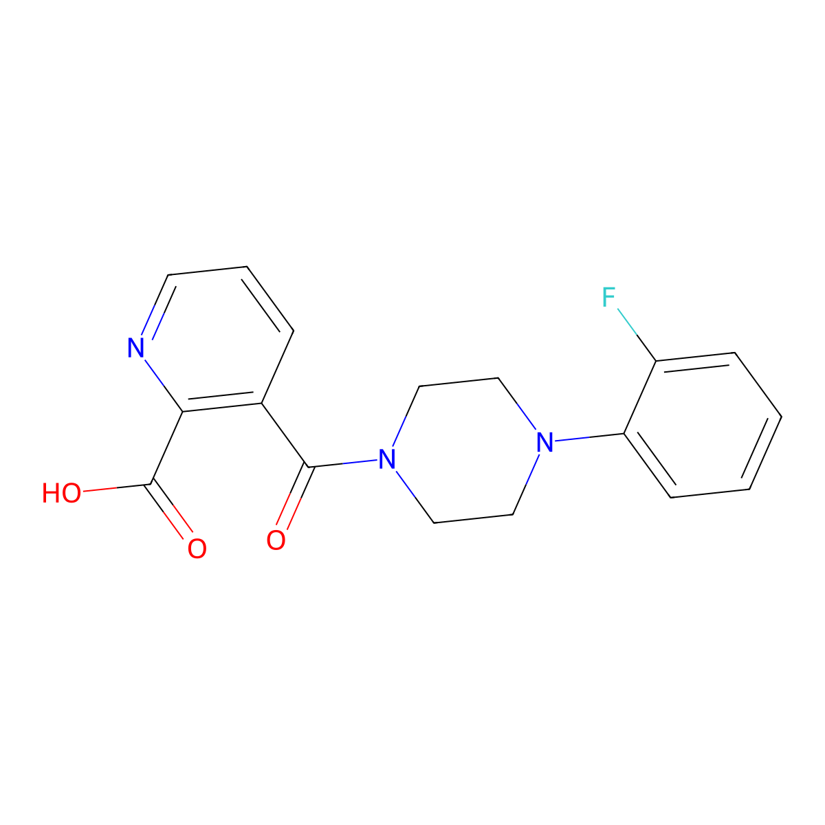 3-[4-(2-Fluorophenyl)piperazine-1-carbonyl]pyridine-2-carboxylic acid molecular structure, CAS 499197-51-2