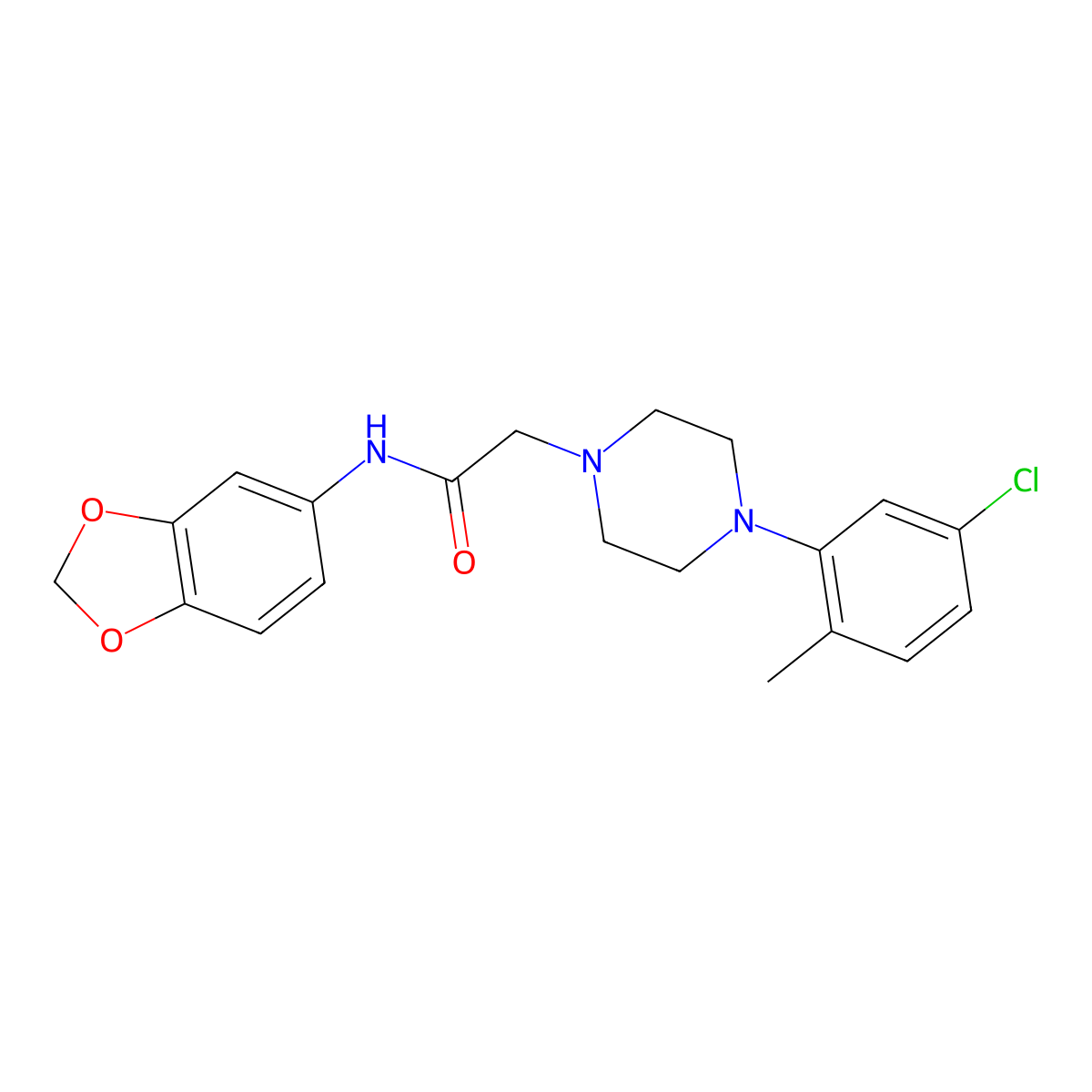 N-(1,3-benzodioxol-5-yl)-2-[4-(5-chloro-2-methylphenyl)piperazin-1-yl]acetamide molecular structure, CAS 499197-54-5
