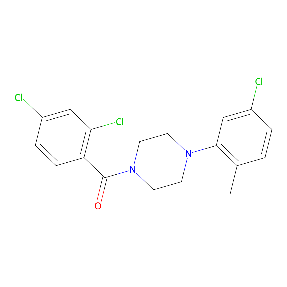 2,4-Dichlorophenyl 4-(5-chloro-2-methylphenyl)piperazinyl ketone molecular structure, CAS 499197-59-0