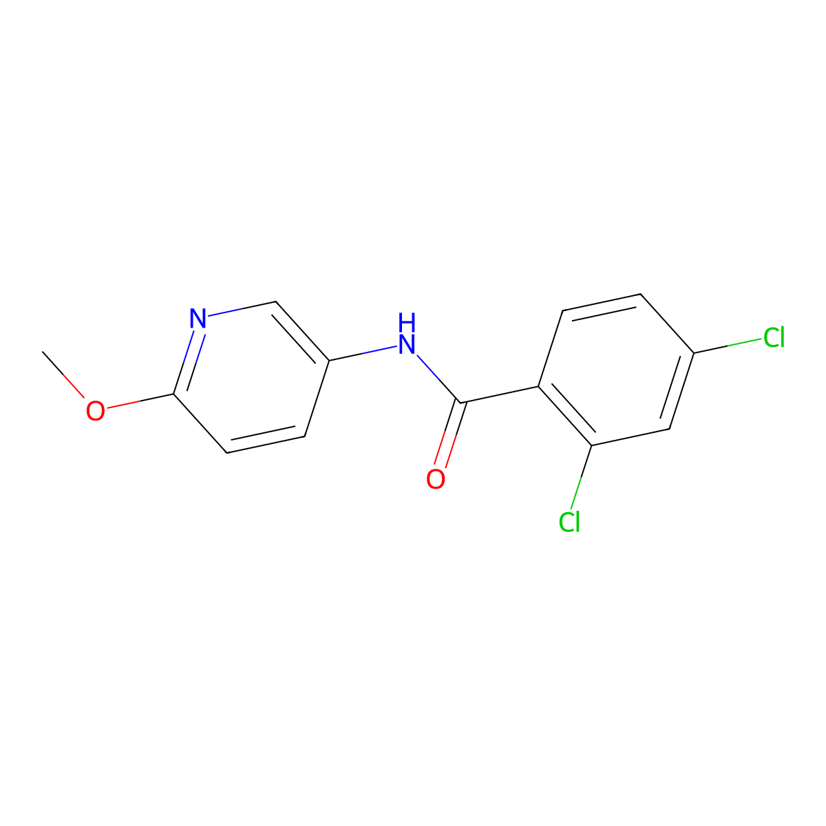 2,4-dichloro-N-(6-methoxypyridin-3-yl)benzamide molecular structure, CAS 499197-60-3