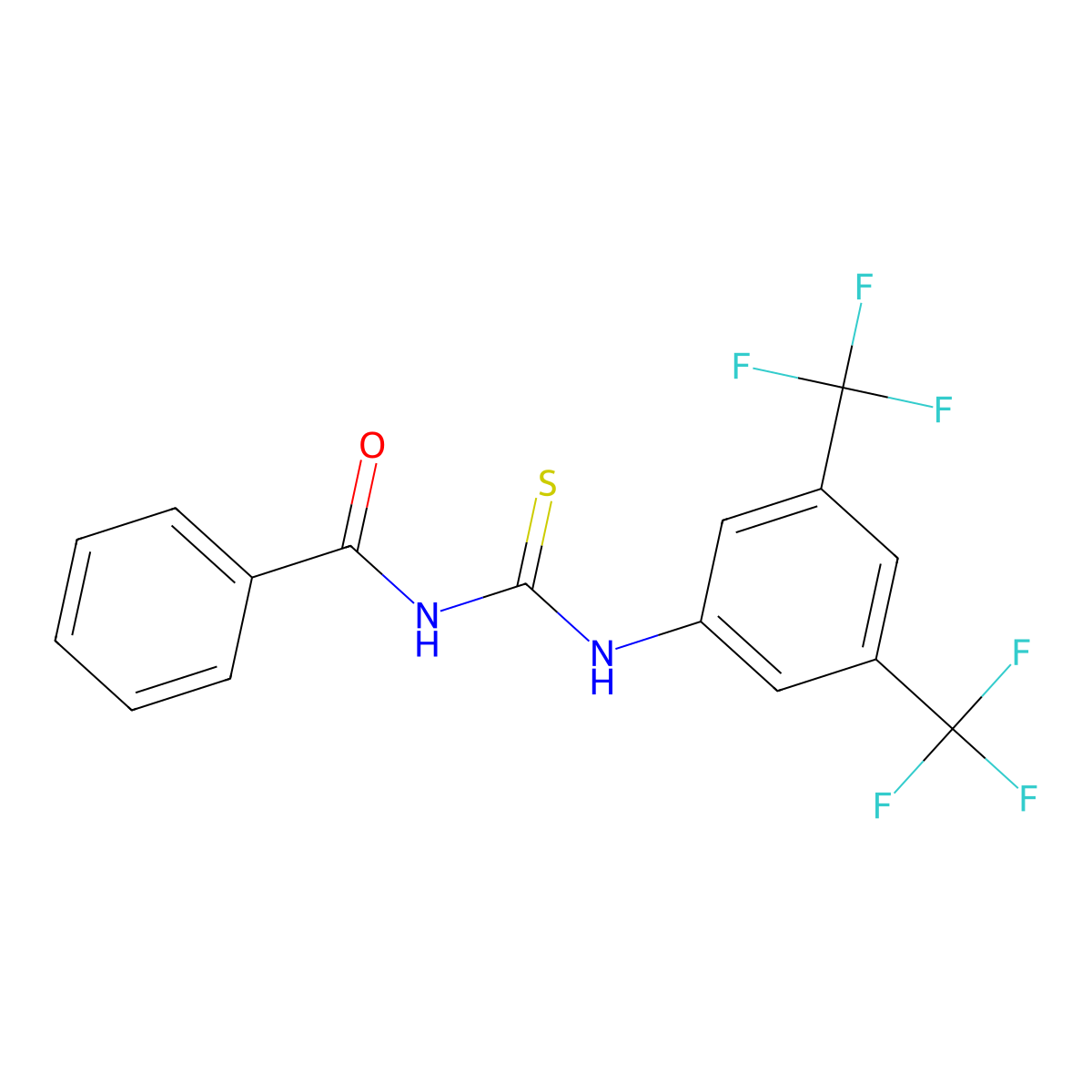 1-(3,5-Bis(trifluoromethyl)phenyl)-3-benzoylthiourea molecular structure, CAS 499197-64-7