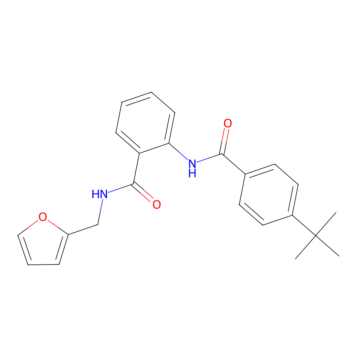 2-[(4-tert-butylbenzoyl)amino]-N-(2-furylmethyl)benzamide molecular structure, CAS 499198-58-2