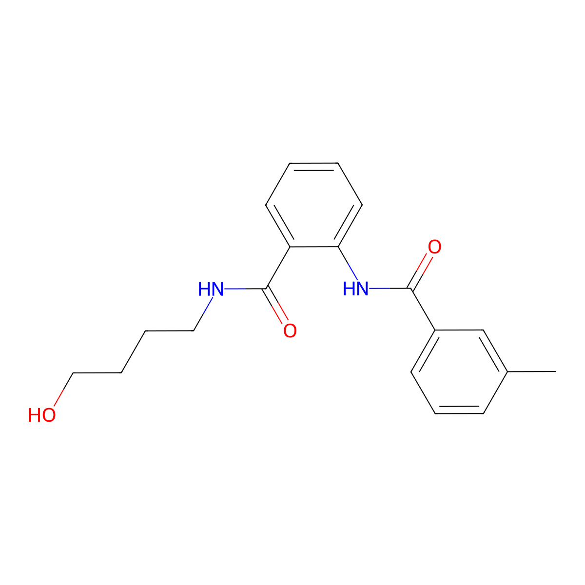 N-(4-hydroxybutyl)-2-[(3-methylbenzoyl)amino]benzamide molecular structure, CAS 499198-59-3