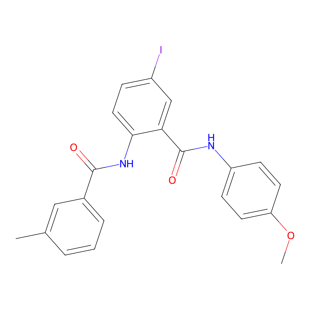 5-iodo-N-(4-methoxyphenyl)-2-[(3-methylbenzoyl)amino]benzamide molecular structure, CAS 499198-80-0