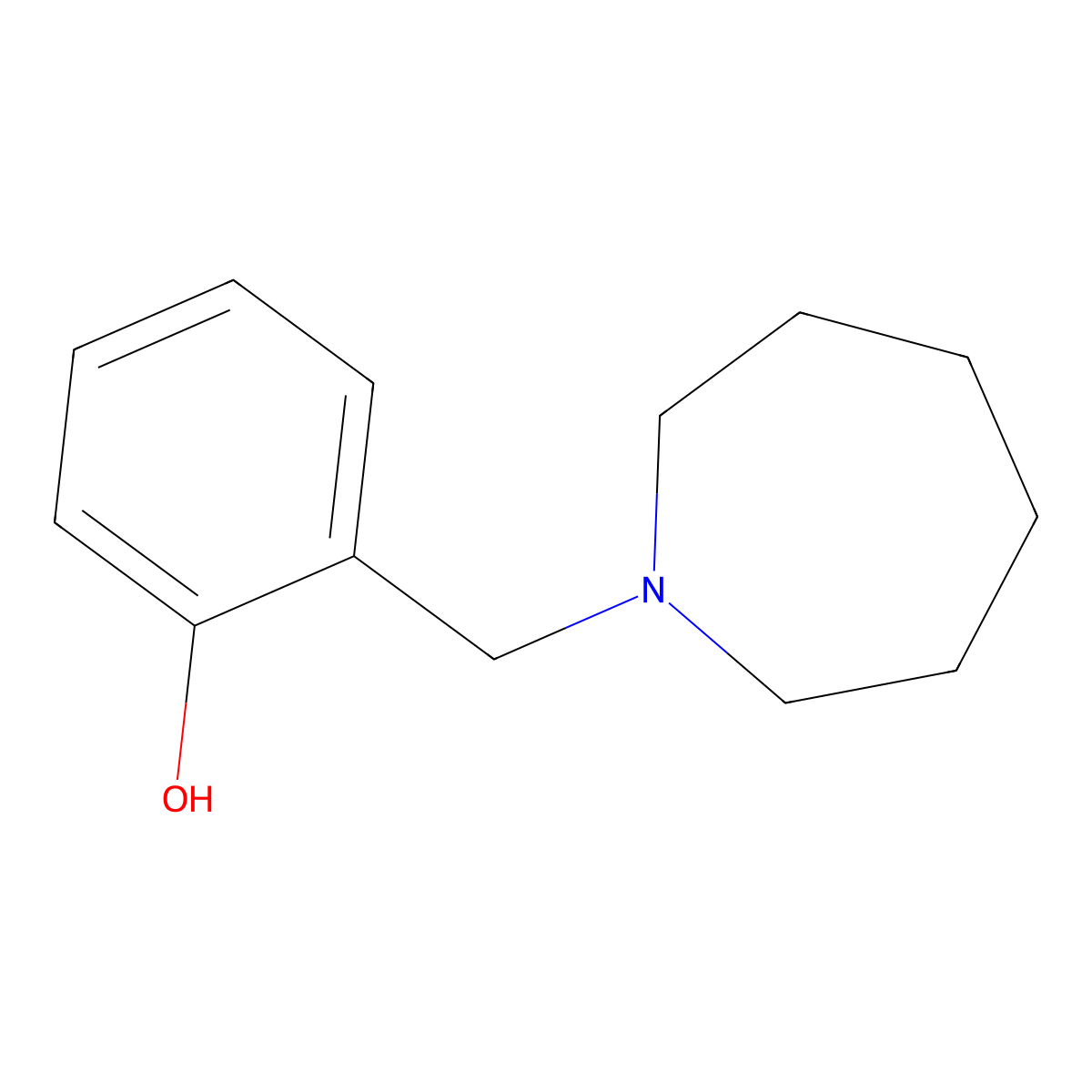 2-((Hexahydro-1H-azepin-1-yl)methyl)phenol molecular structure, CAS 4992-04-5