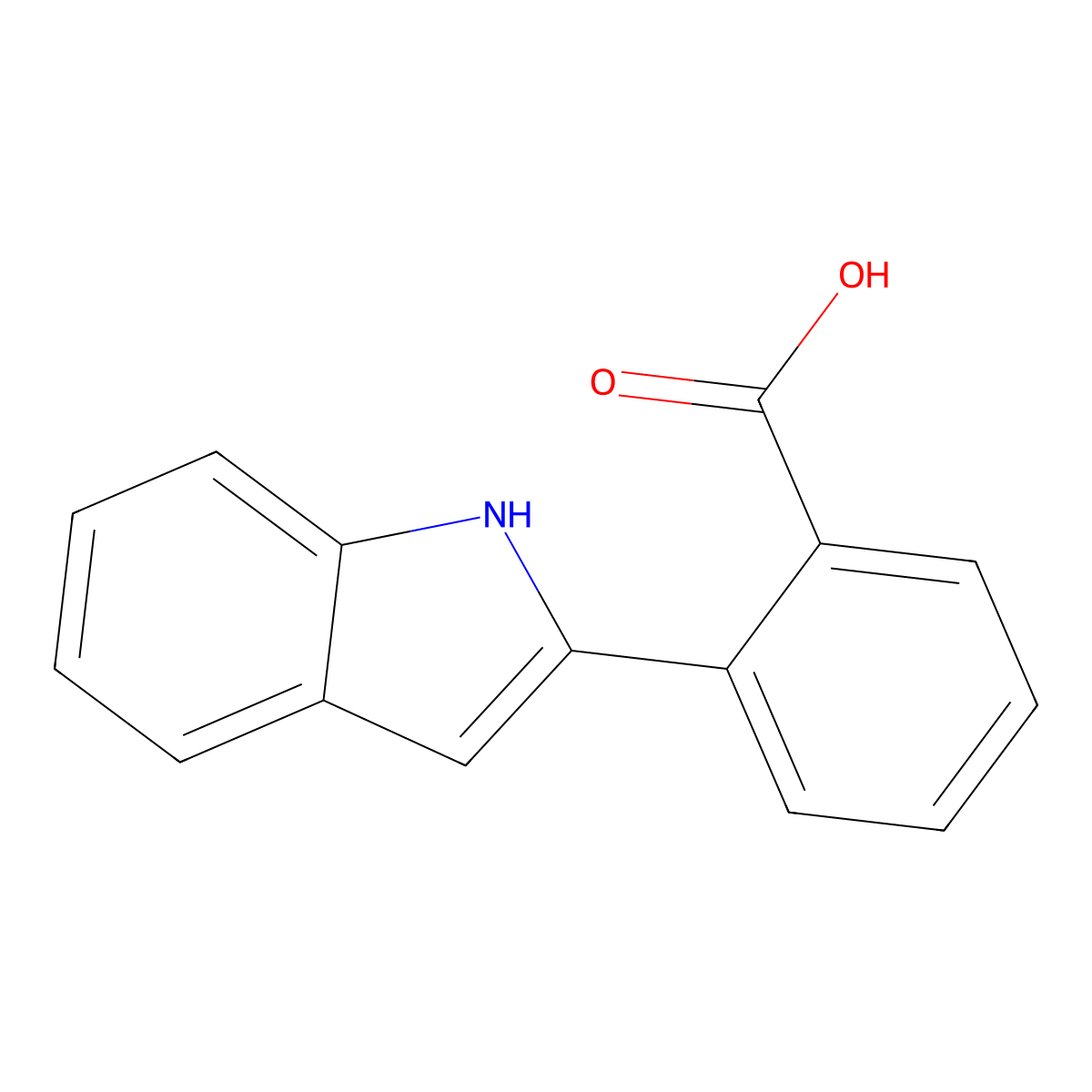 2-(1H-indol-2-yl)benzoic acid molecular structure, CAS 4992-08-9