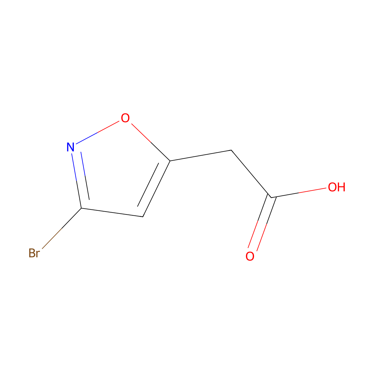 2-(3-Bromo-1,2-oxazol-5-yl)acetic acid molecular structure, CAS 4992-20-5