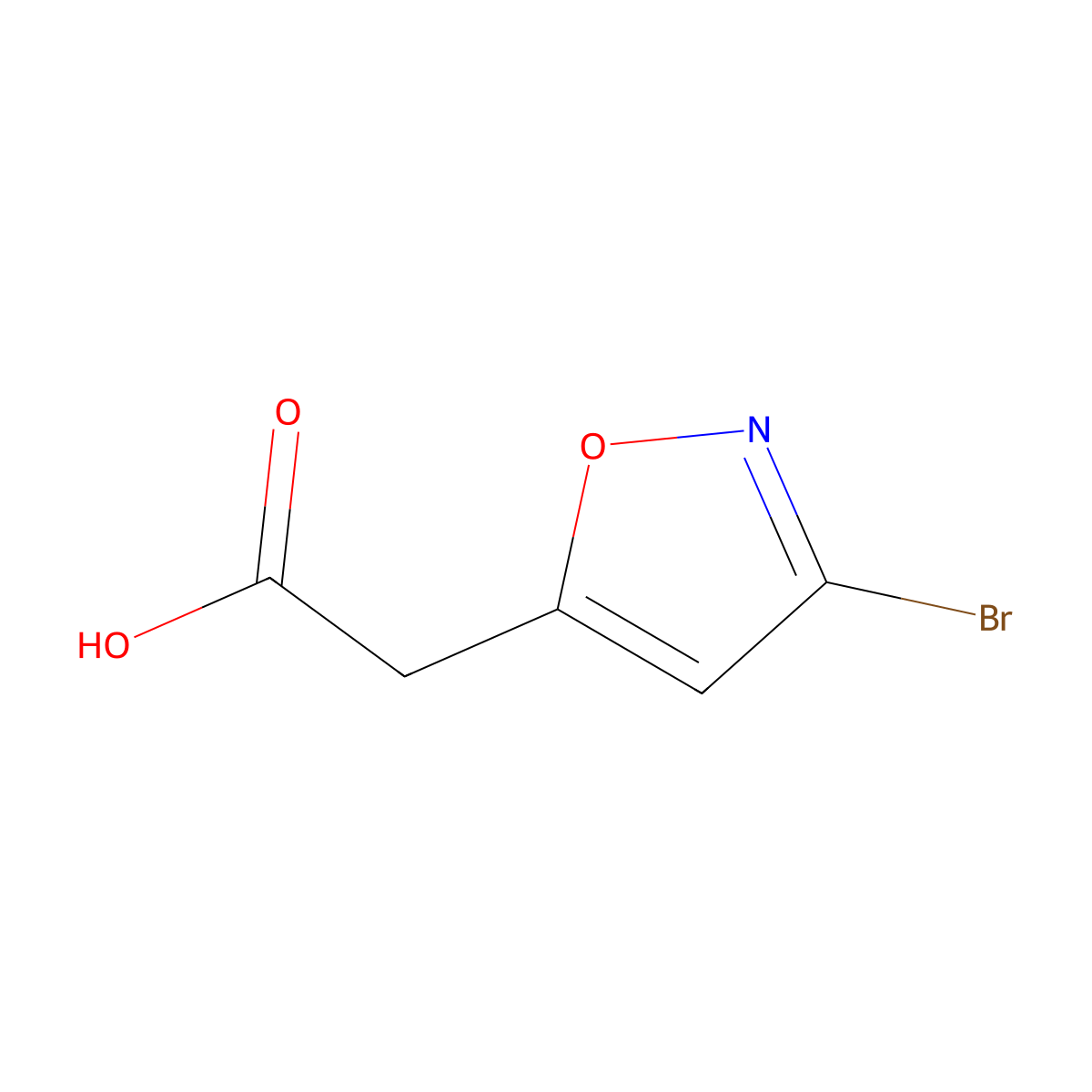 2-(3-Bromo-1,2-oxazol-5-yl)acetic acid molecular structure, CAS 4992-20-5