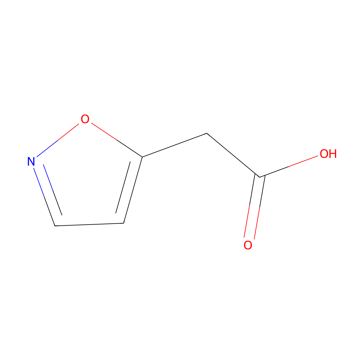 2-(1,2-Oxazol-5-yl)acetic acid molecular structure, CAS 4992-21-6