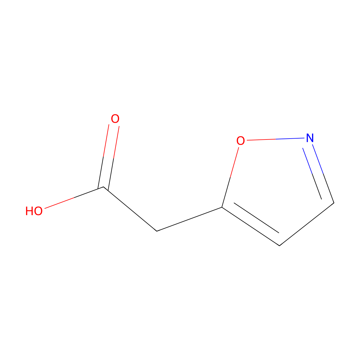 2-(1,2-Oxazol-5-yl)acetic acid molecular structure, CAS 4992-21-6