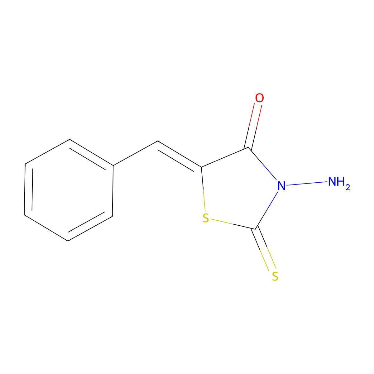 3-Amino-(phenylmethylene)-2-thioxo-4-thiazolidinone molecular structure, CAS 4992-29-4