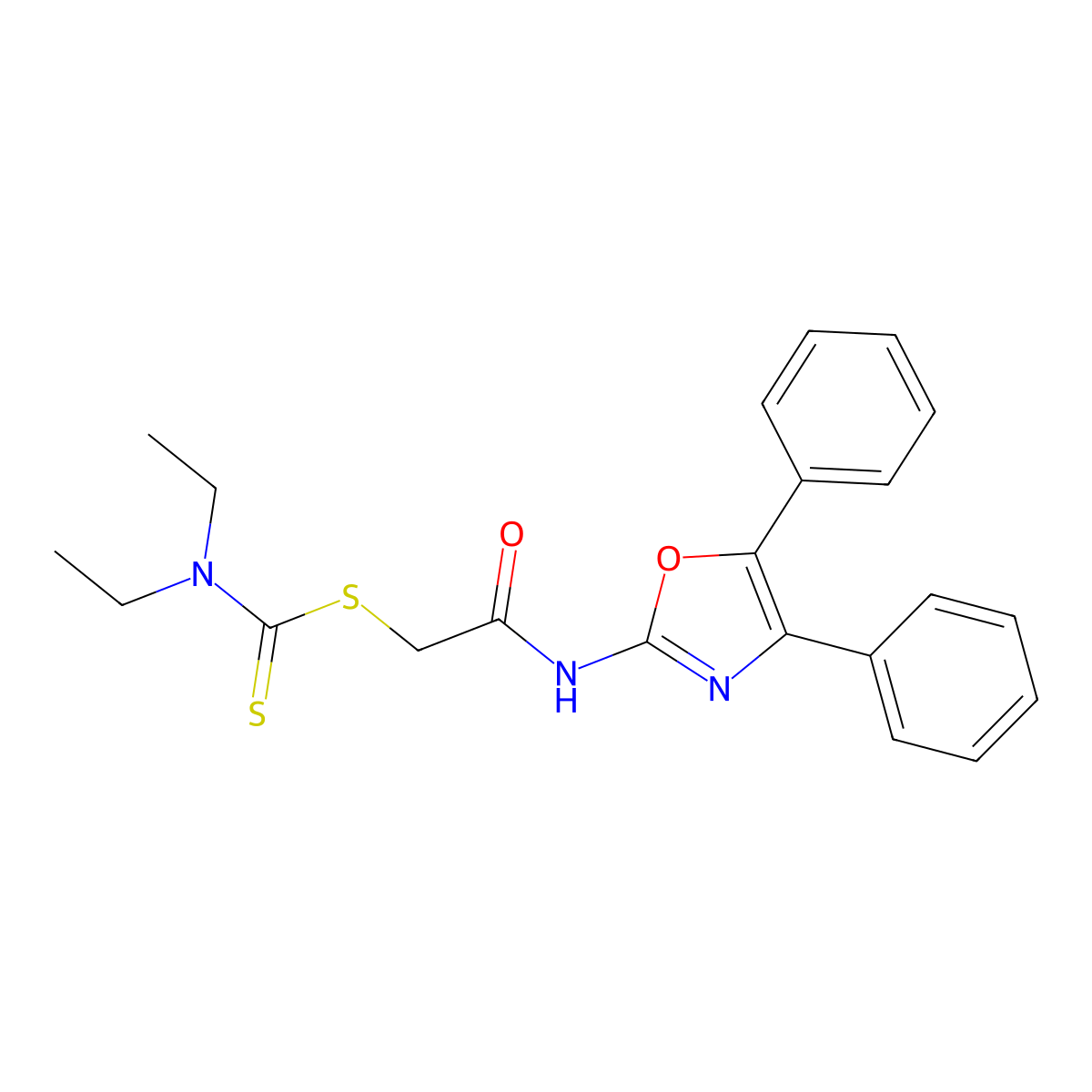 [2-[(4,5-diphenyl-1,3-oxazol-2-yl)amino]-2-oxoethyl] N,N-diethylcarbamodithioate molecular structure, CAS 499209-04-0