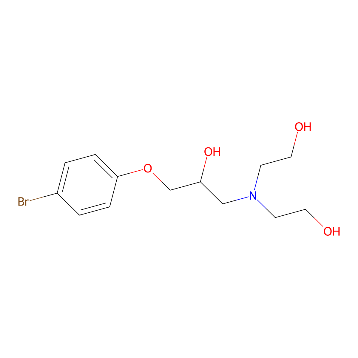 1-[Bis(2-hydroxyethyl)amino]-3-(4-bromophenoxy)propan-2-ol molecular structure, CAS 499209-83-5