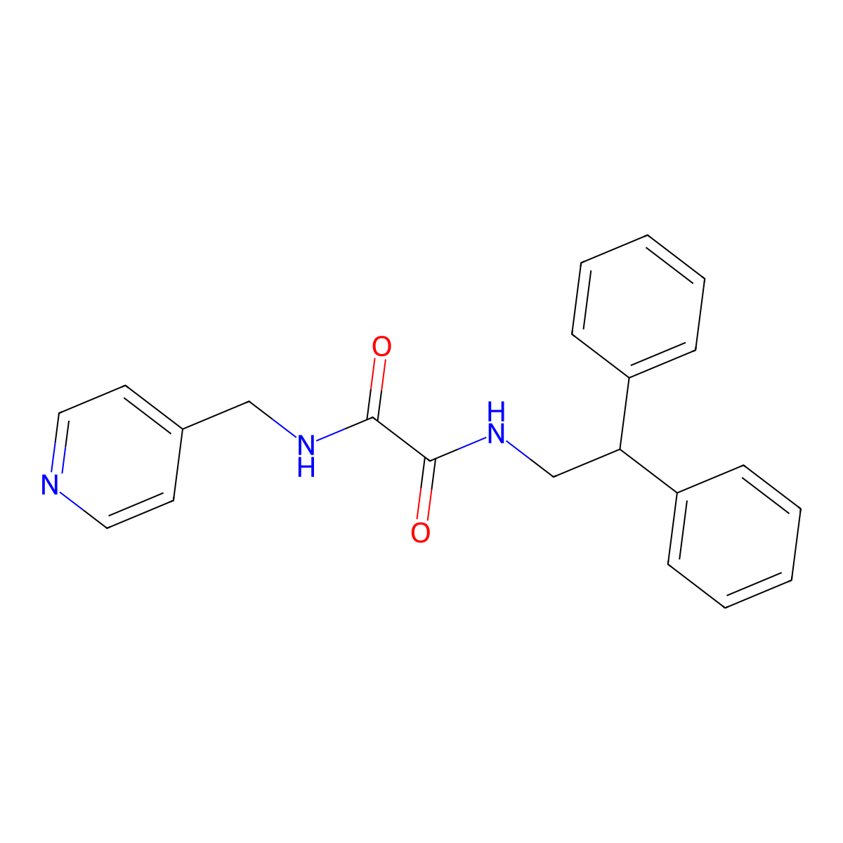 N'-(2,2-diphenylethyl)-N-(pyridin-4-ylmethyl)oxamide molecular structure, CAS 499210-34-3