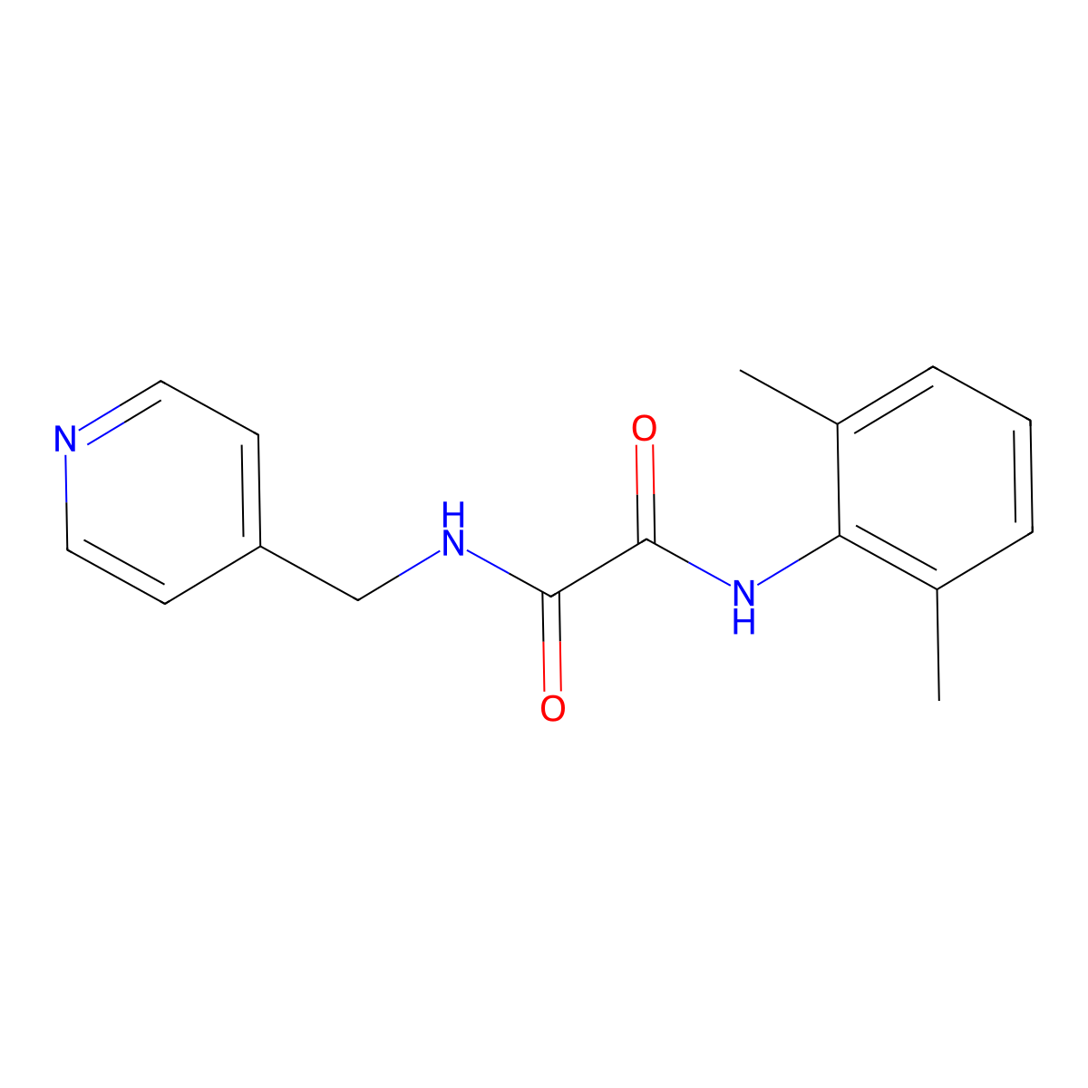 N'-(2,6-dimethylphenyl)-N-(pyridin-4-ylmethyl)oxamide molecular structure, CAS 499210-35-4