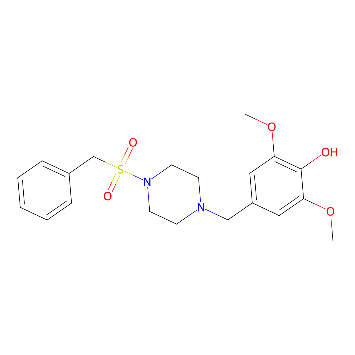 4-[(4-Benzylsulfonylpiperazin-1-yl)methyl]-2,6-dimethoxyphenol molecular structure, CAS 499210-39-8