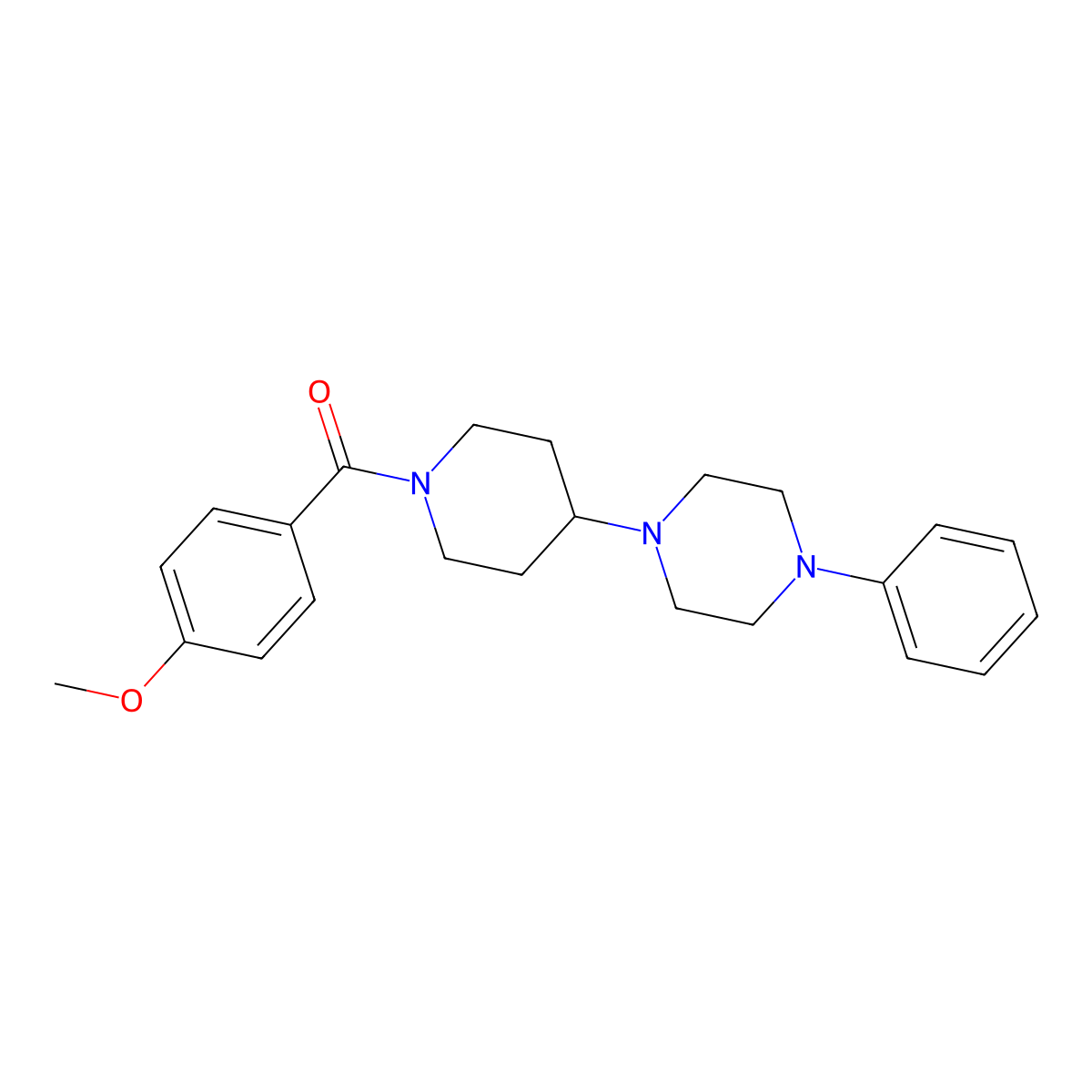 (4-Methoxyphenyl)-[4-(4-phenylpiperazin-1-yl)piperidin-1-yl]methanone molecular structure, CAS 499210-59-2