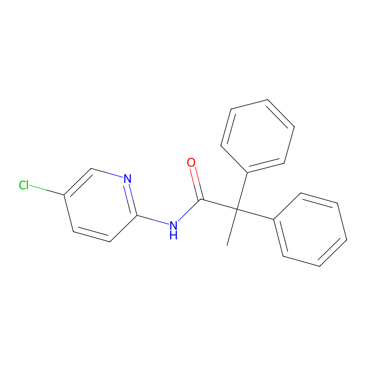 N-(5-chloropyridin-2-yl)-2,2-diphenylpropanamide molecular structure, CAS 499210-63-8