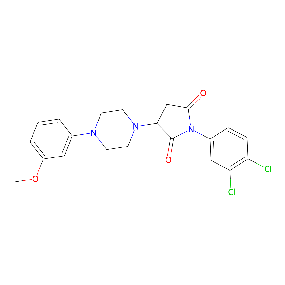 1-(3,4-Dichlorophenyl)-3-[4-(3-methoxyphenyl)piperazin-1-yl]pyrrolidine-2,5-dione molecular structure, CAS 499211-01-7