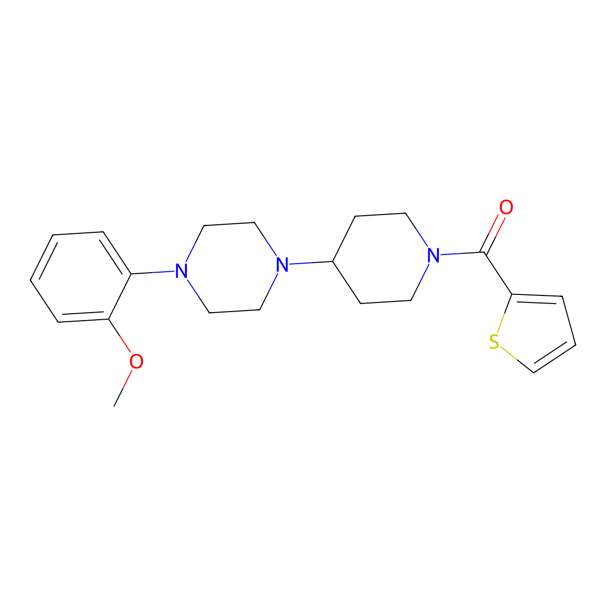 [4-[4-(2-Methoxyphenyl)piperazin-1-yl]piperidin-1-yl]-thiophen-2-ylmethanone molecular structure, CAS 499211-08-4