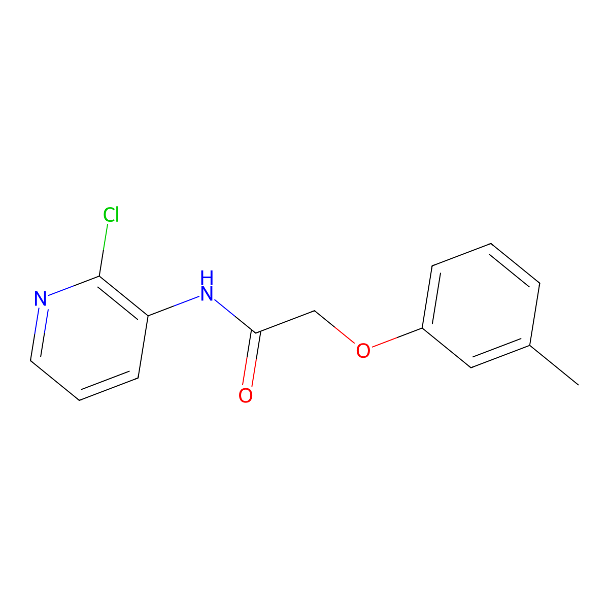 N-(2-chloro-3-pyridinyl)-2-(3-methylphenoxy)acetamide molecular structure, CAS 499211-11-9