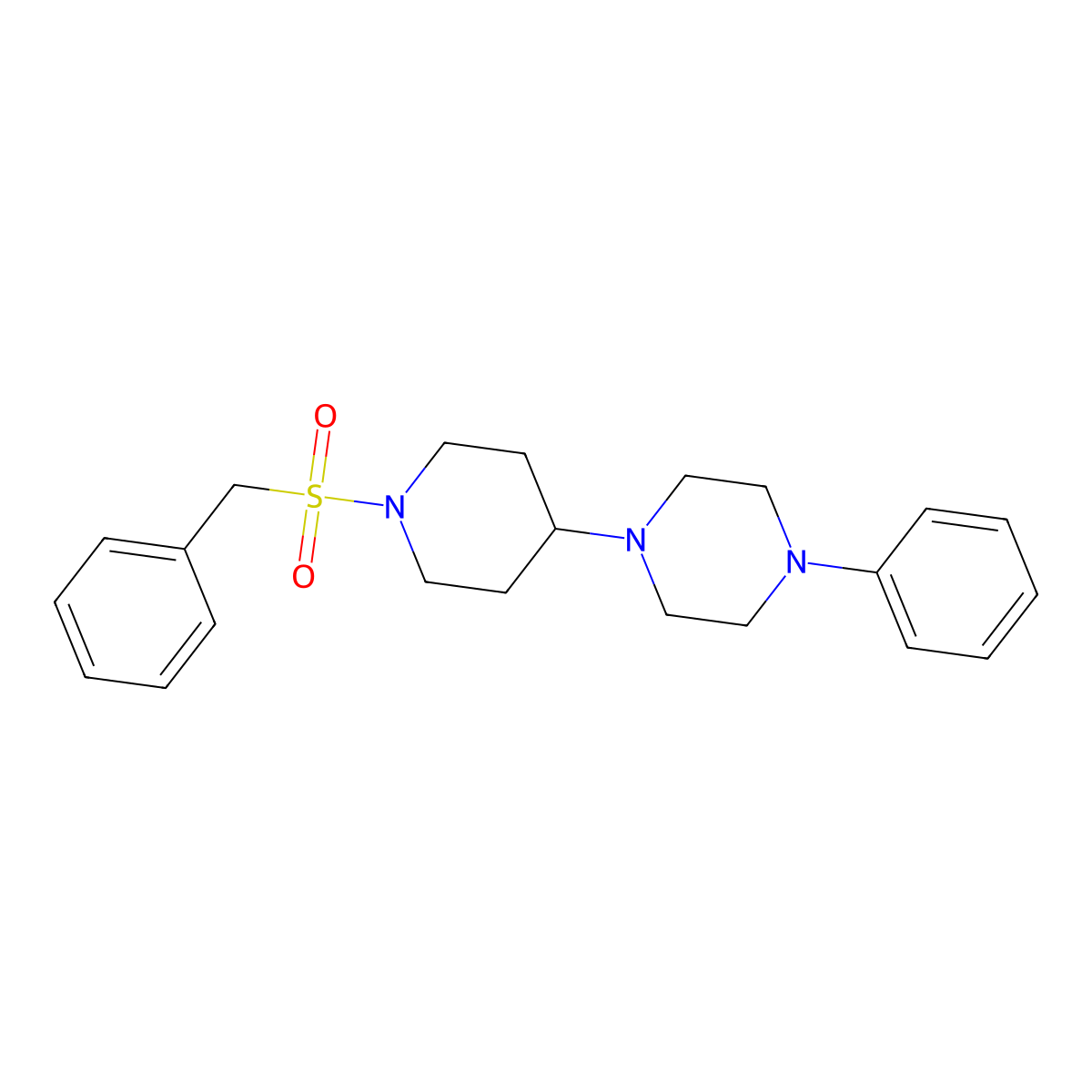 1-(1-Benzylsulfonylpiperidin-4-yl)-4-phenylpiperazine molecular structure, CAS 499211-77-7