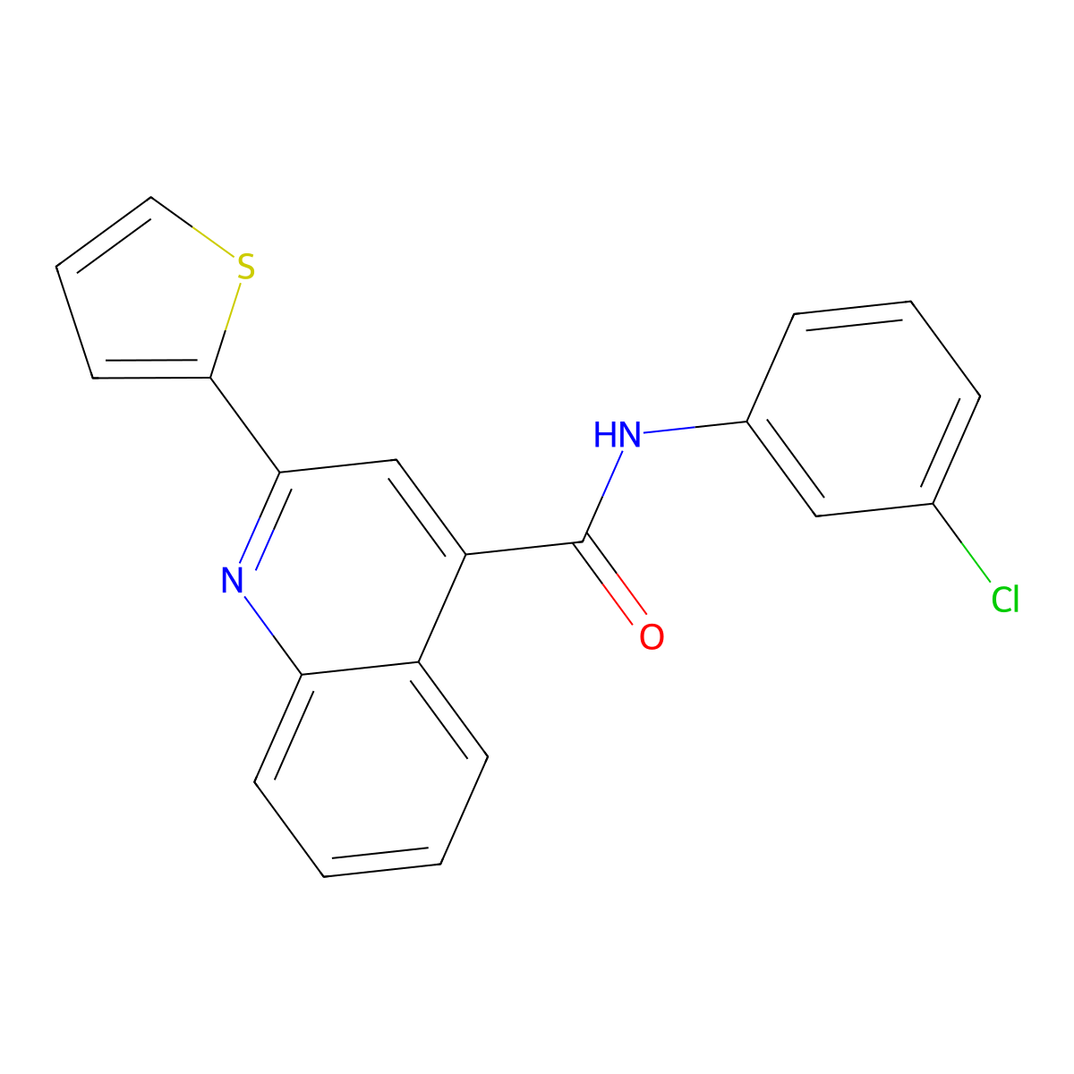 N-(3-chlorophenyl)-2-thiophen-2-ylquinoline-4-carboxamide molecular structure, CAS 499212-10-1
