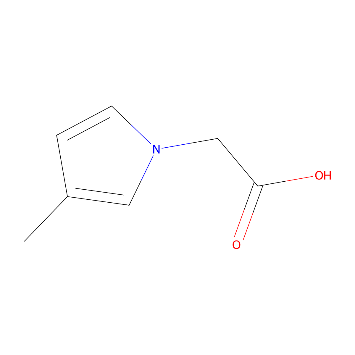 2-(3-Methyl-1H-pyrrol-1-yl)acetic acid molecular structure, CAS 499214-62-9