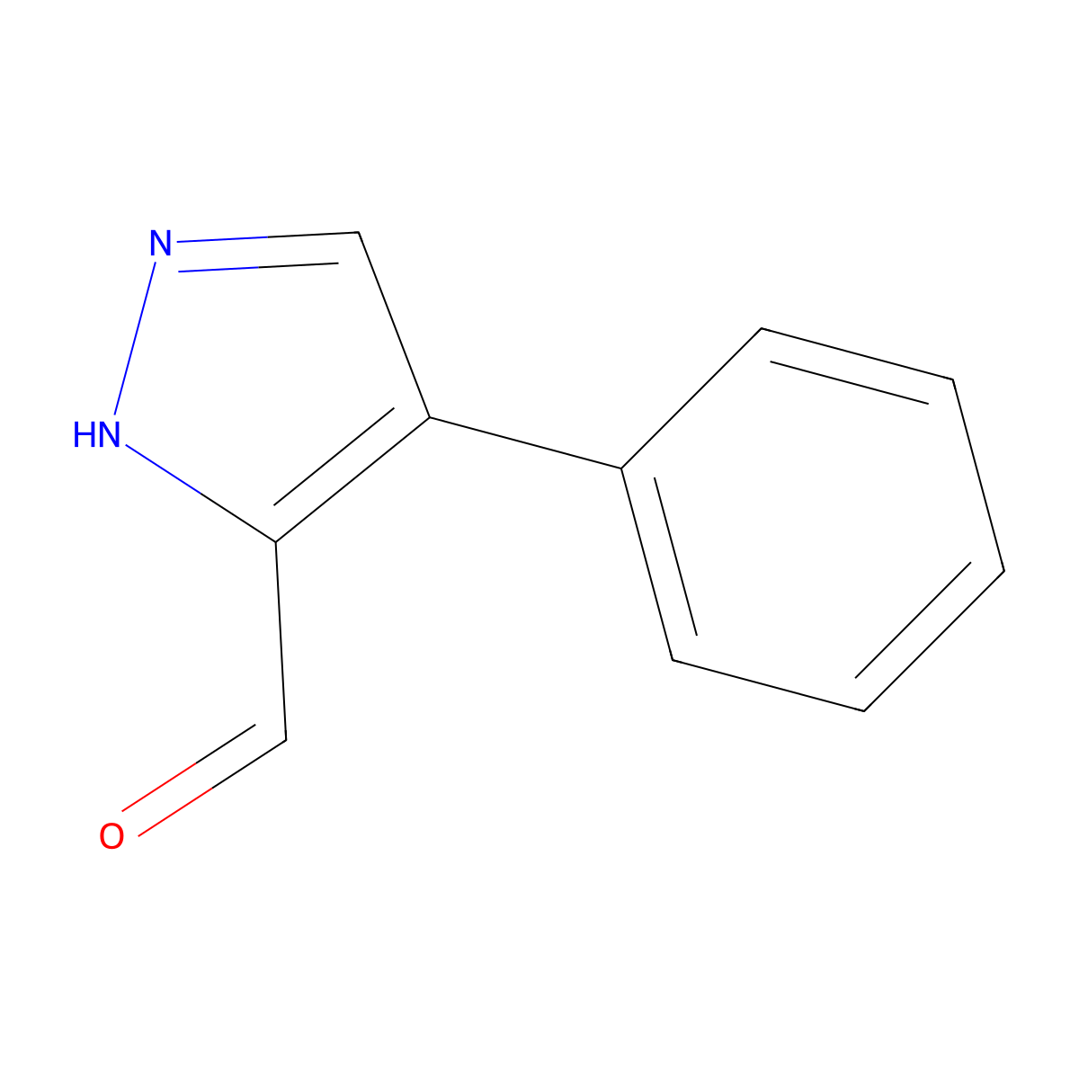 4-phenyl-1H-pyrazole-3-carbaldehyde molecular structure, CAS 499216-06-7