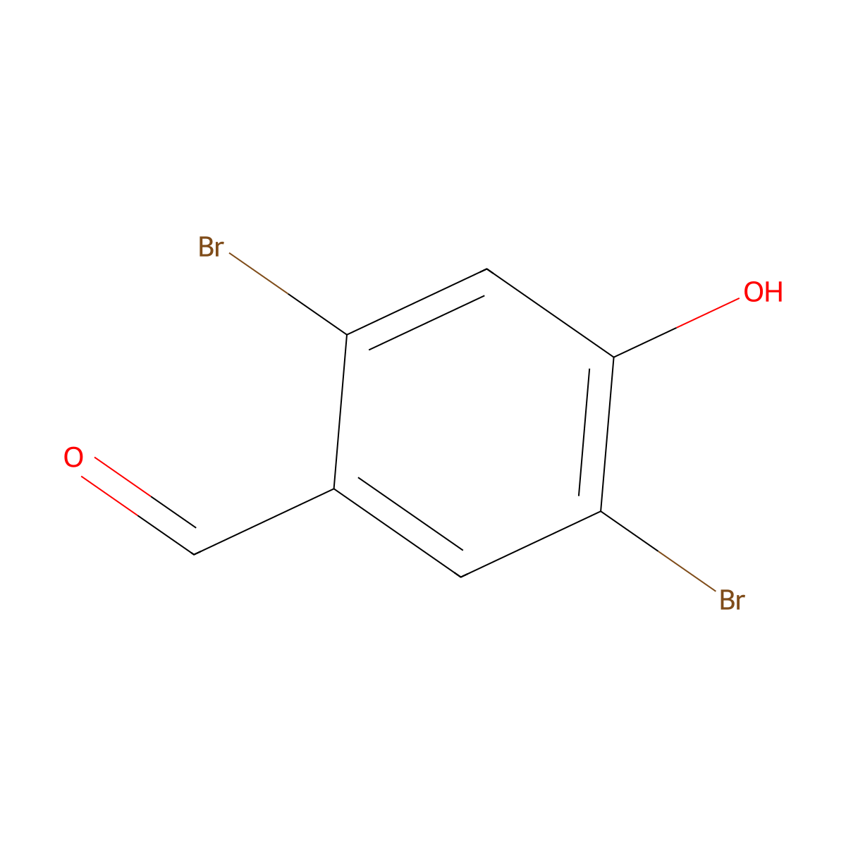 2,5-Dibromo-4-hydroxybenzaldehyde molecular structure, CAS 499216-23-8
