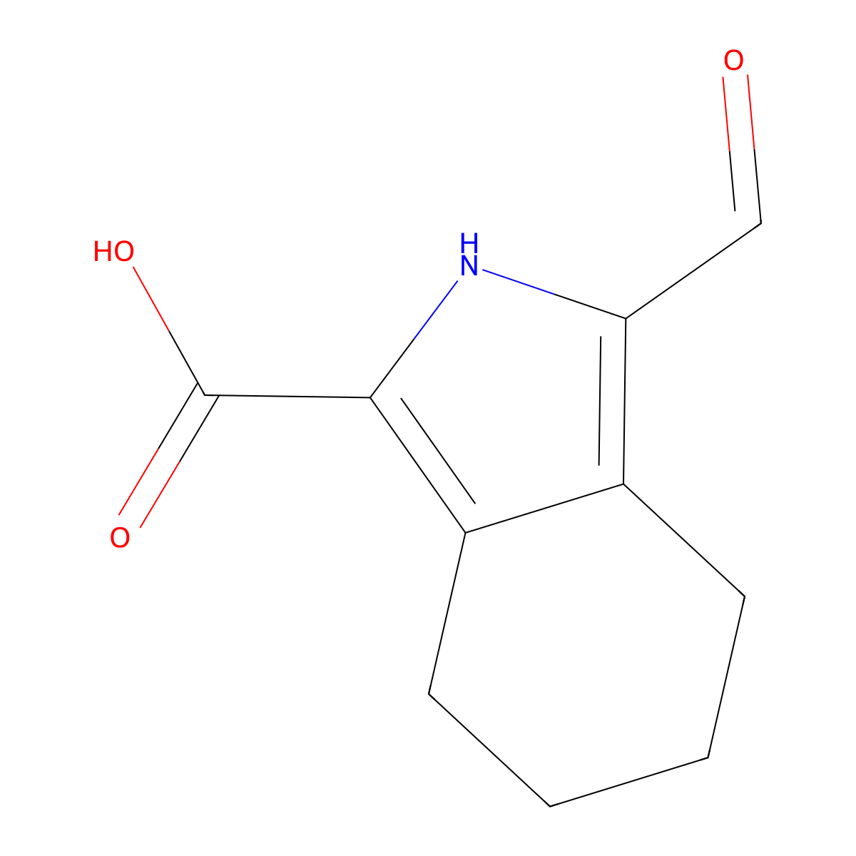 3-Formyl-4,5,6,7-tetrahydro-2h-isoindole-1-carboxylic acid molecular structure, CAS 499218-23-4