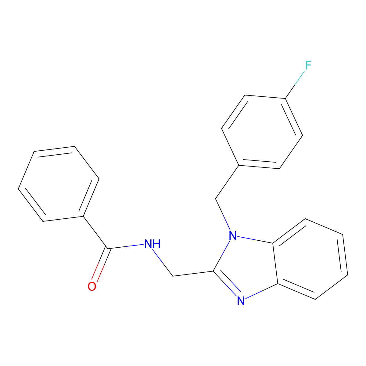 N-{[1-(4-fluorobenzyl)-1H-benzimidazol-2-yl]methyl}benzamide molecular structure, CAS 499228-21-6
