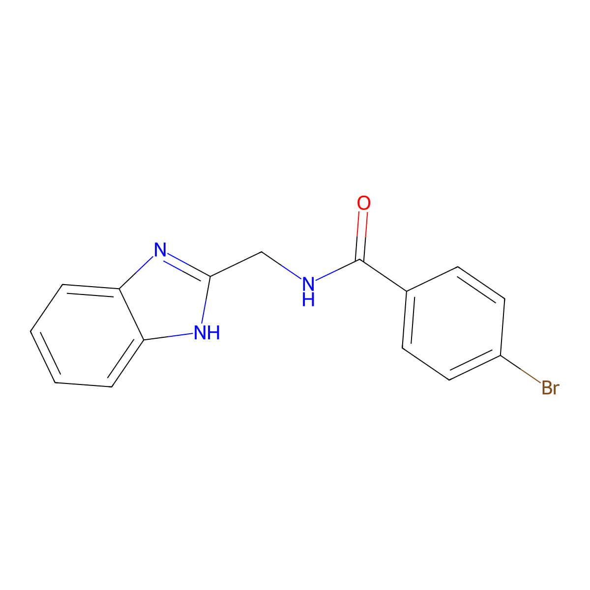 N-[(1H-1,3-benzodiazol-2-yl)methyl]-4-bromobenzamide molecular structure, CAS 499228-23-8