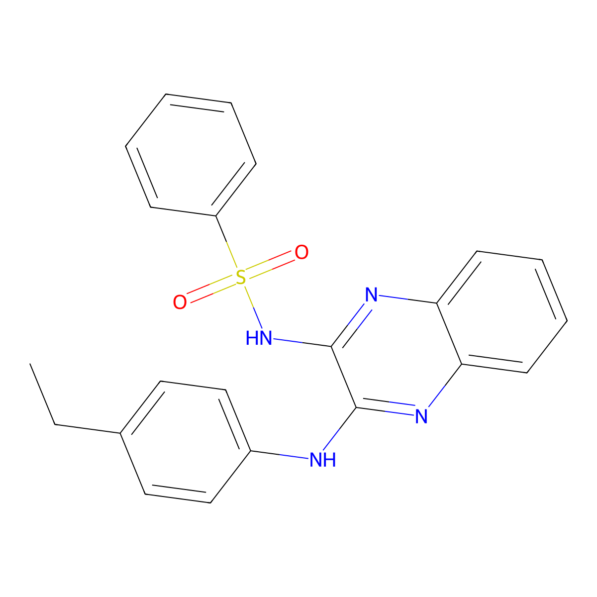 N-{3-[(4-ethylphenyl)amino]quinoxalin-2-yl}benzenesulfonamide molecular structure, CAS 499229-49-1
