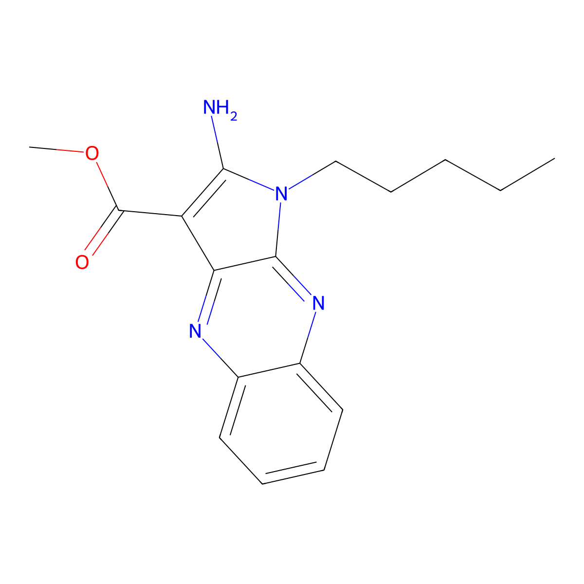 methyl 2-amino-1-pentyl-1H-pyrrolo[2,3-b]quinoxaline-3-carboxylate molecular structure, CAS 499231-87-7