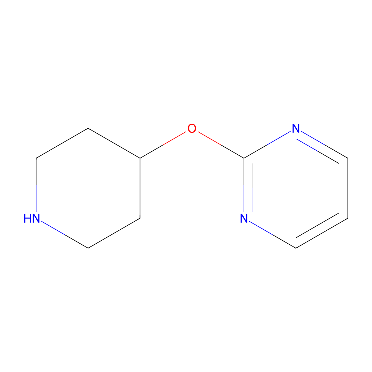 2-(Piperidin-4-yloxy)pyrimidine molecular structure, CAS 499240-48-1