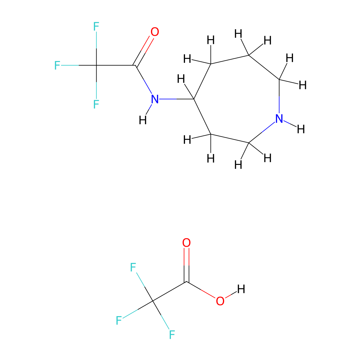 N-(azepan-4-yl)-2,2,2-trifluoroacetamide,trifluoroaceticacid molecular structure, CAS 499240-68-5