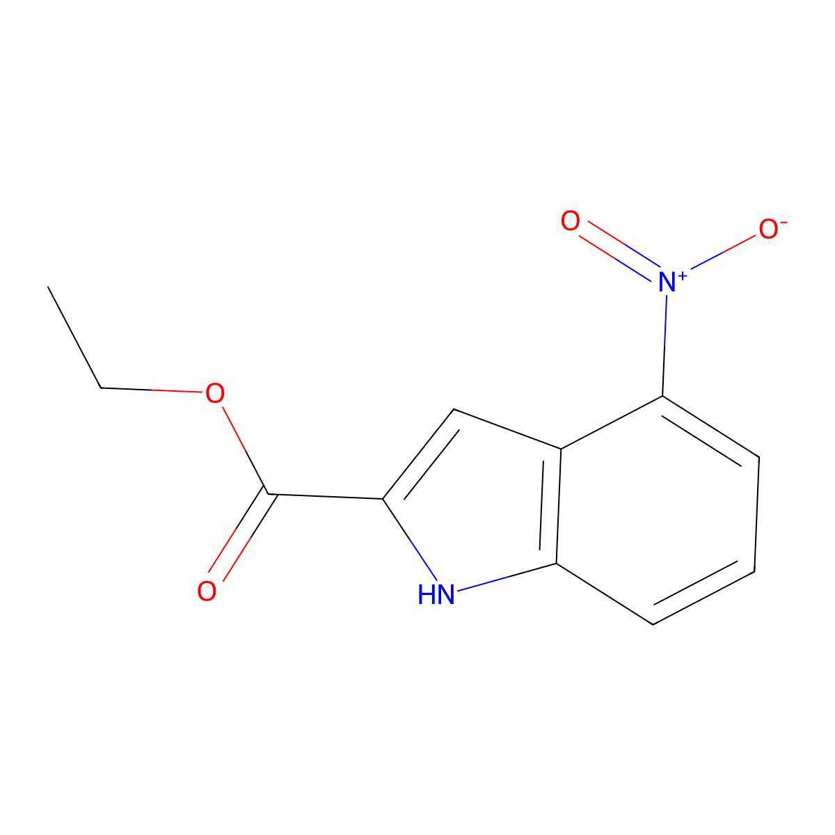 Ethyl 4-nitro-1H-indole-2-carboxylate molecular structure, CAS 4993-93-5