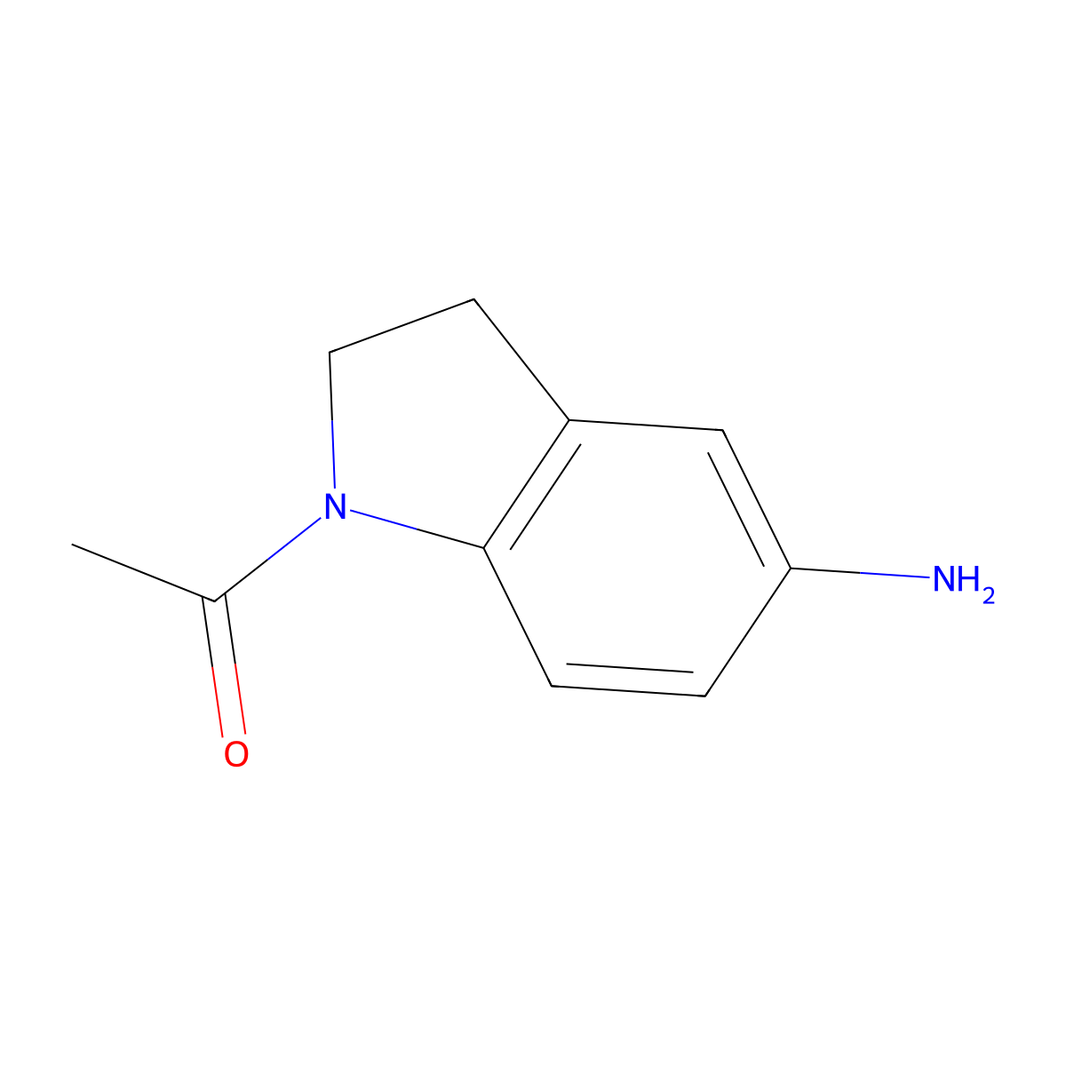 1-(5-amino-2,3-dihydro-1H-indol-1-yl)ethan-1-one molecular structure, CAS 4993-96-8